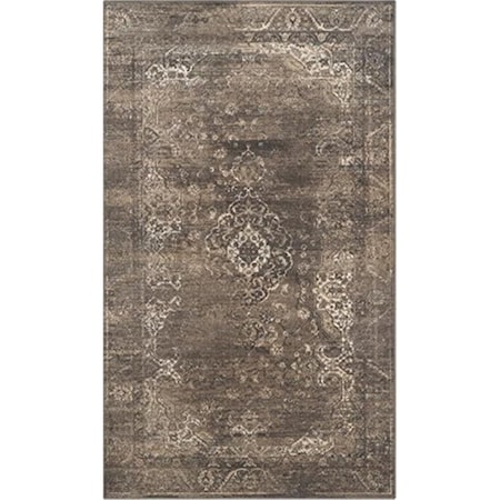 Safavieh Vintage Power Loomed Rectangle Rug- Soft Anthracite- 3 Ft. 3 In. X 5 Ft. 7 In. VTG137-3330-3